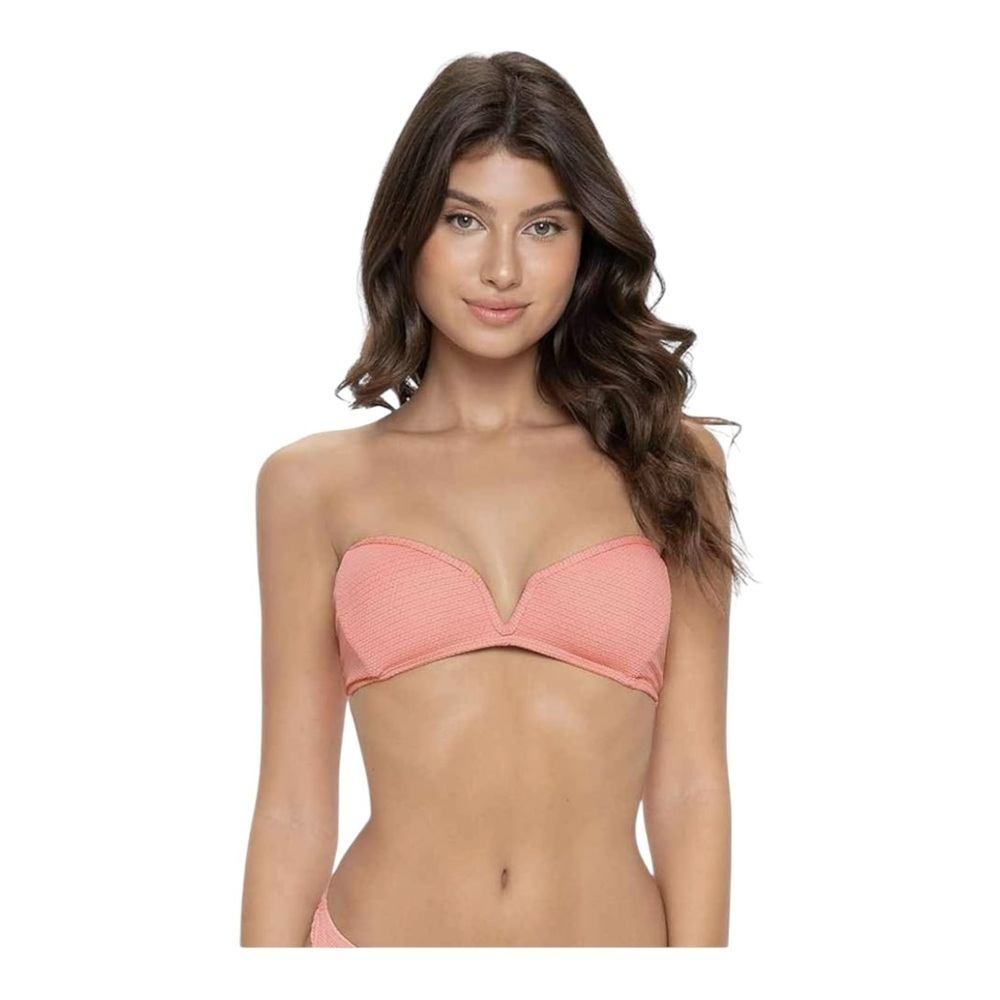 PQ Swim Chrissy Coral Coast Bandeau Bikini Top NWT